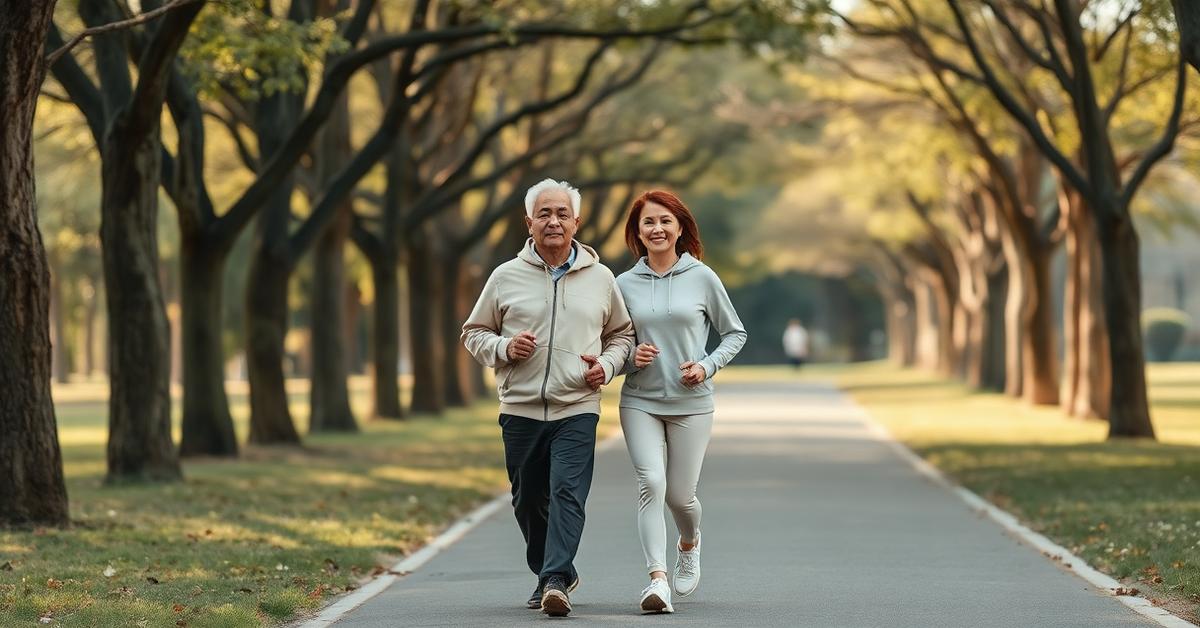 Cover: a middle-aged couple walking in a park