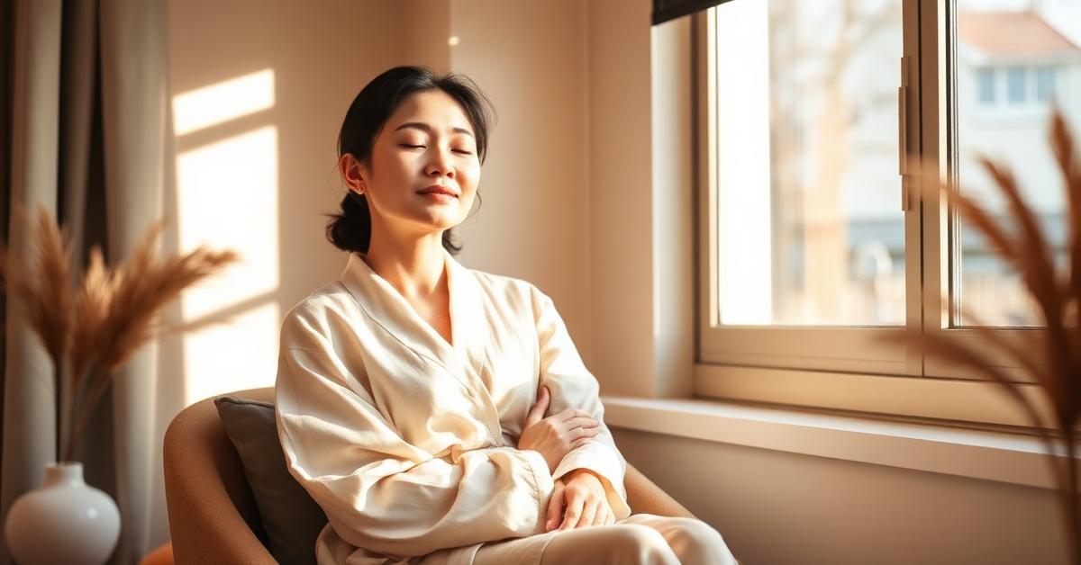 Cover: a Korean woman resting by a window, the idea of inner beauty