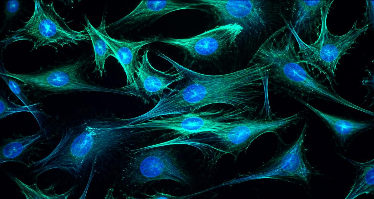 Stem cell section cover: a glowing stem cell cluster on a black background