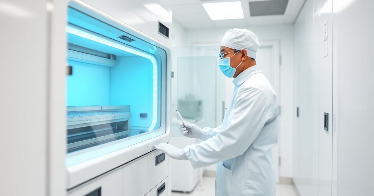 EHL Bio GMP lab cover: a scientist inside a cleanroom