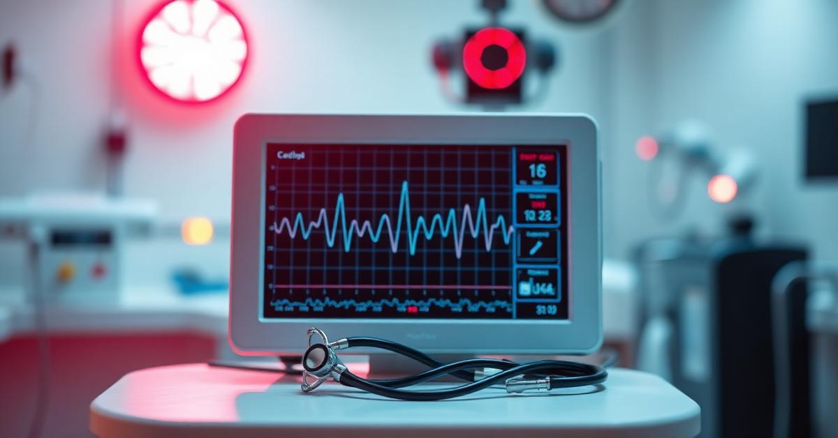 Cover: an ECG monitor beside a stethoscope