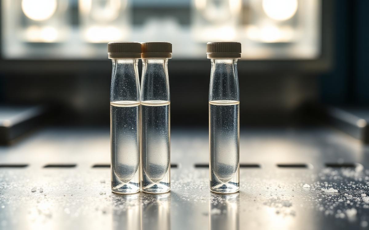 Cover: two cryogenic cell vials side by side on a cold metal surface